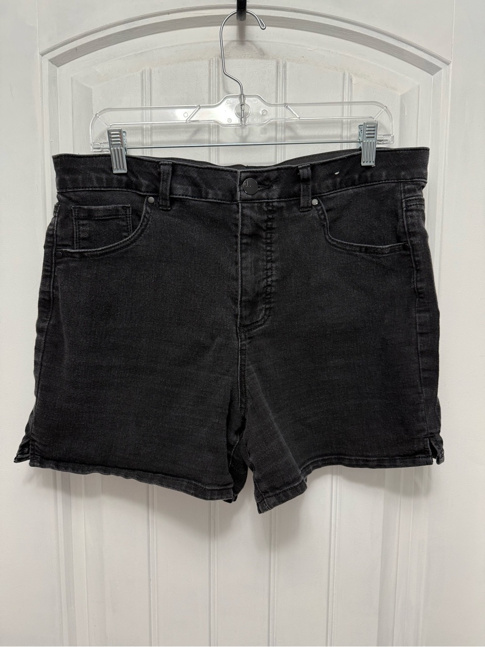 d.jeans Women's Denim Stretch Shorts Pockets Size 14 Black (45-13)